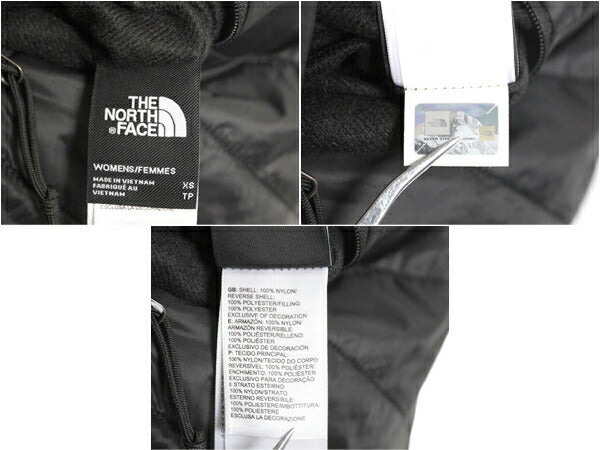 US企画 ノースフェイス フルジップ リバーシブル ベスト レディース XS The North Face アウトドア ハイ パイル フリース 中綿 ナイロン 黒