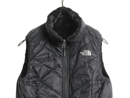 US企画 ノースフェイス フルジップ リバーシブル ベスト レディース XS The North Face アウトドア ハイ パイル フリース 中綿 ナイロン 黒