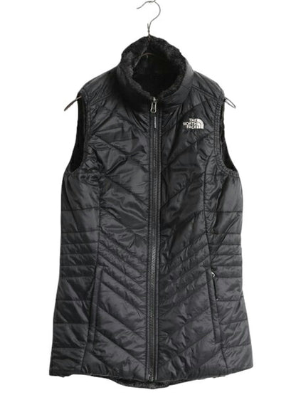 US企画 ノースフェイス フルジップ リバーシブル ベスト レディース XS The North Face アウトドア ハイ パイル フリース 中綿 ナイロン 黒