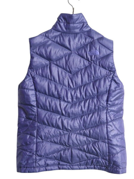 US企画 ノースフェイス ナイロン ダウン ベスト レディース M / The North Face フルジップ キルティング 550フィル アウトドア 重ね着 青
