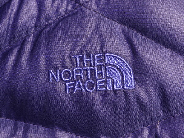 US企画 ノースフェイス ナイロン ダウン ベスト レディース M / The North Face フルジップ キルティング 550フィル アウトドア 重ね着 青