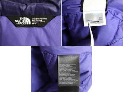 US企画 ノースフェイス ナイロン ダウン ベスト レディース M / The North Face フルジップ キルティング 550フィル アウトドア 重ね着 青