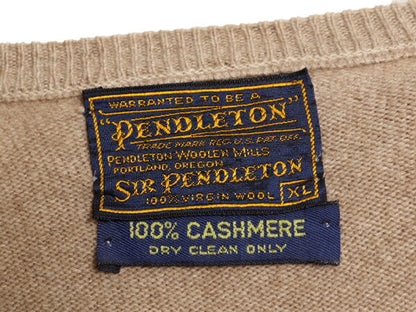80s USA製 最上級 100% カシミヤ ペンドルトン Vネック ニット セーター メンズ XL / ヴィンテージ SIR PENDLETON カシミア 無地 薄手 高級