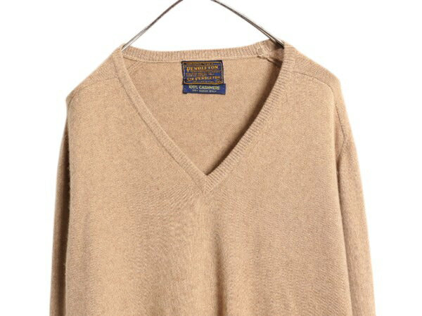 80s USA製 最上級 100% カシミヤ ペンドルトン Vネック ニット セーター メンズ XL / ヴィンテージ SIR PENDLETON カシミア 無地 薄手 高級