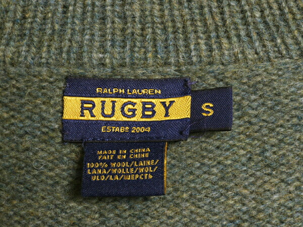 ラグビー ラルフローレン ショールカラー ウール ニット カーディガン メンズ S / 古着 ポロ RUGBY セーター 前開き 羽織り エルボーパッチ