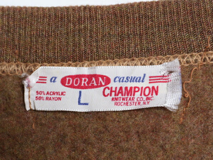 60s USA製 チャンピオン プリント ニット セーター メンズ L / ヴィンテージ Champion DORAN Vネック アクリル レーヨン スポーツ アメフト