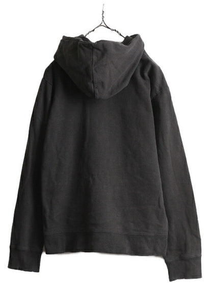 ノースフェイス プリント スウェット フード パーカー メンズ M 程/ 古着 The North Face トレーナー プルオーバー 裏起毛 アウトドア 黒