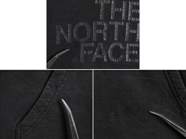 ノースフェイス プリント スウェット フード パーカー メンズ M 程/ 古着 The North Face トレーナー プルオーバー 裏起毛 アウトドア 黒