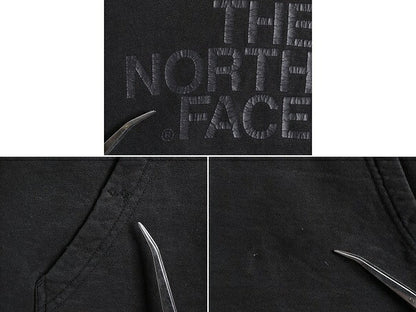 ノースフェイス プリント スウェット フード パーカー メンズ M 程/ 古着 The North Face トレーナー プルオーバー 裏起毛 アウトドア 黒