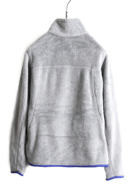 16年製 パタゴニア リツール スナップT プルオーバー ジャケット レディース S | 古着 Patagonia アウトドア パイル フリース ブルゾン 灰| 中古 フリースジャケット ジャンパー ハイネック POLARTEC ポーラテック ワンポイント パープル 胸ポケット ロゴ刺繍 アメカジ USED