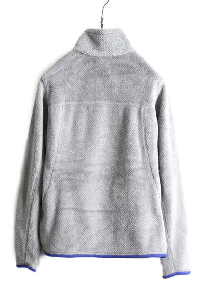 16年製 パタゴニア リツール スナップT プルオーバー ジャケット レディース S | 古着 Patagonia アウトドア パイル フリース ブルゾン 灰| 中古 フリースジャケット ジャンパー ハイネック POLARTEC ポーラテック ワンポイント パープル 胸ポケット ロゴ刺繍 アメカジ USED