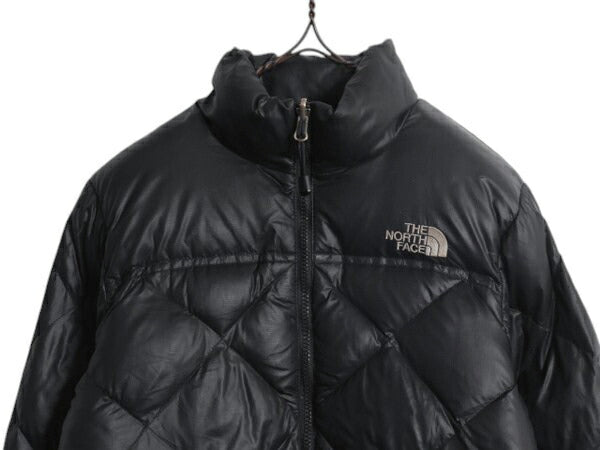 90s ノースフェイス ナイロン ダウン ジャケット レディース S 古着 オールド The North Face 600フィル ジャンパー キルティング ブラック