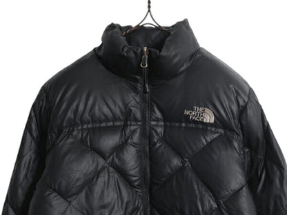90s ノースフェイス ナイロン ダウン ジャケット レディース S 古着 オールド The North Face 600フィル ジャンパー キルティング ブラック