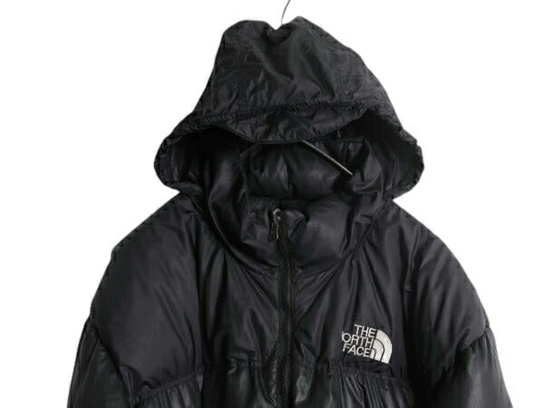 90s ノースフェイス ヌプシ ダウン ジャケット メンズ XL オールド The North face NUPTSE 700フィル ブルゾン 大きいサイズ 収納フード 黒