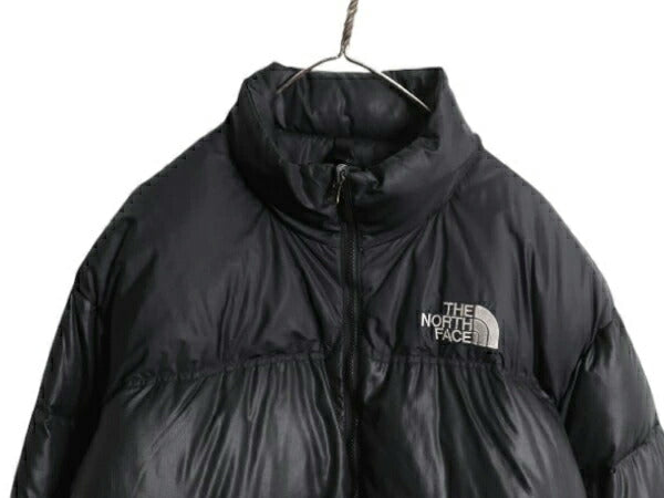 90s ノースフェイス ヌプシ ダウン ジャケット メンズ XL オールド The North face NUPTSE 700フィル ブルゾン 大きいサイズ 収納フード 黒