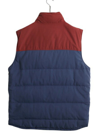 パタゴニア リバーシブル ナイロン ダウン ベスト メンズ L 程/ 18年製 古着 Patagonia アウトドア フルジップ ハイネック 重ね着 ツートン
