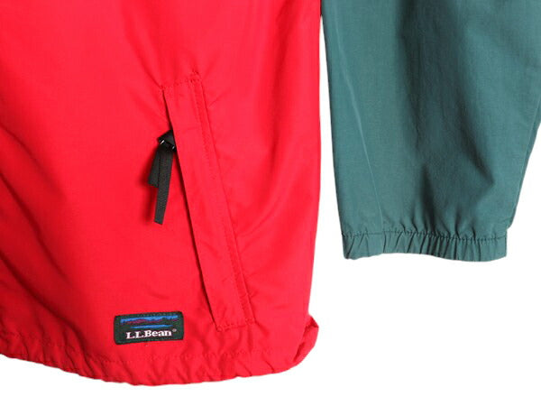 90s エルエルビーン ナイロン パーカー ジャケット レディース L メンズ M 程 オールド LLBean フルジップ ハイネック アノラック ツートン