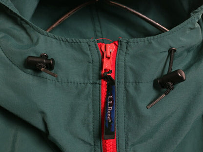 90s エルエルビーン ナイロン パーカー ジャケット レディース L メンズ M 程 オールド LLBean フルジップ ハイネック アノラック ツートン