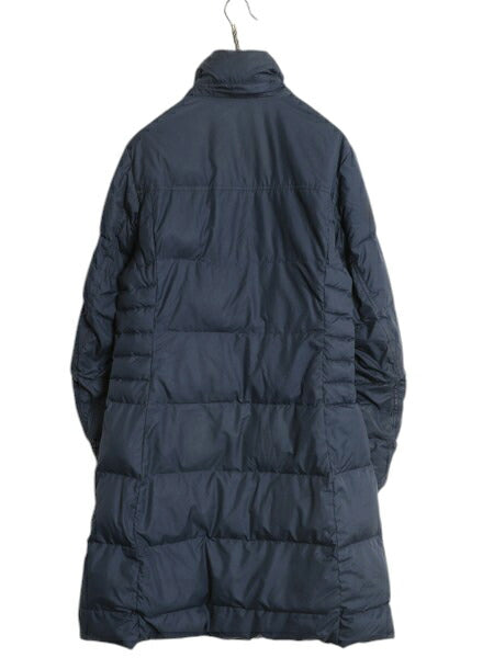 パタゴニア ロング ダウン コート レディース M / 15年製 Patagonia 700フィル ジャケット アウトドア フルジップ ブルゾン ハイネック 紺