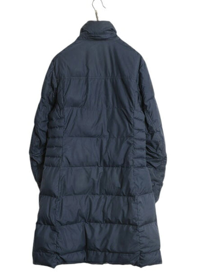 パタゴニア ロング ダウン コート レディース M / 15年製 Patagonia 700フィル ジャケット アウトドア フルジップ ブルゾン ハイネック 紺