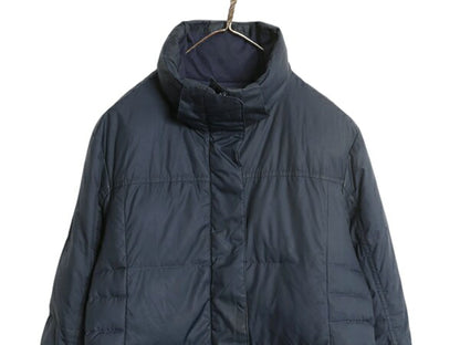 パタゴニア ロング ダウン コート レディース M / 15年製 Patagonia 700フィル ジャケット アウトドア フルジップ ブルゾン ハイネック 紺