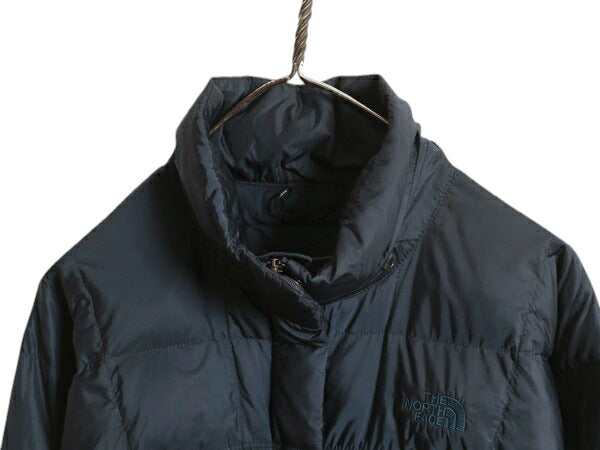 US企画 ノースフェイス ロング ダウン コート レディース M / The North Face アウトドア パーカー ジャケット キルティング 600フィル 紺