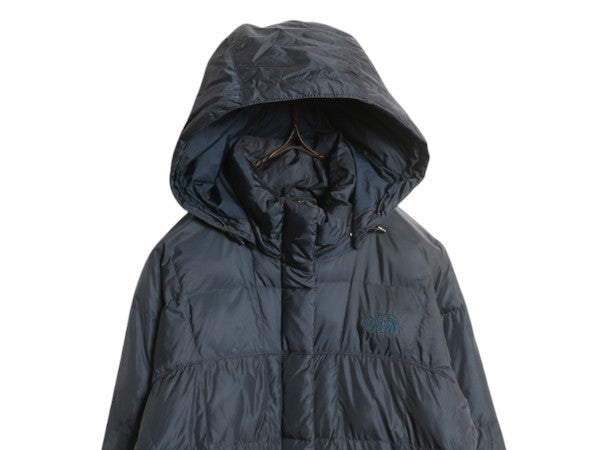 US企画 ノースフェイス ロング ダウン コート レディース M / The North Face アウトドア パーカー ジャケット キルティング 600フィル 紺