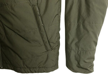 ノースフェイス 中綿 ナイロン ジャケット メンズ S 古着 The North Face フルジップ ブルゾン アウトドア ハイネック ワンポイント カーキ