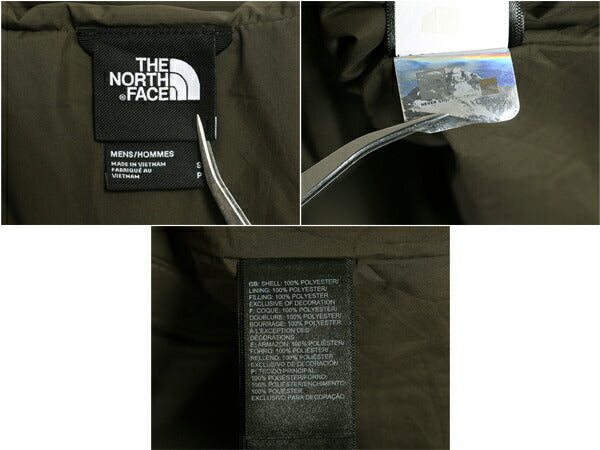 ノースフェイス 中綿 ナイロン ジャケット メンズ S 古着 The North Face フルジップ ブルゾン アウトドア ハイネック ワンポイント カーキ
