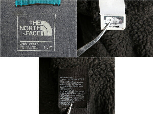ノースフェイス 裏ボア フリース ジャケット メンズ L 古着 The North face アウトドア 裏起毛 フルジップ ハイネック ブルゾン スウェット