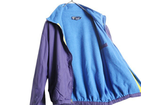 90s 初期 ポロスポーツ ラルフローレン フルジップ ナイロン ジャケット メンズ L オールド RL-92 RL-93 裏 フリース ライナー ブルゾン 紫