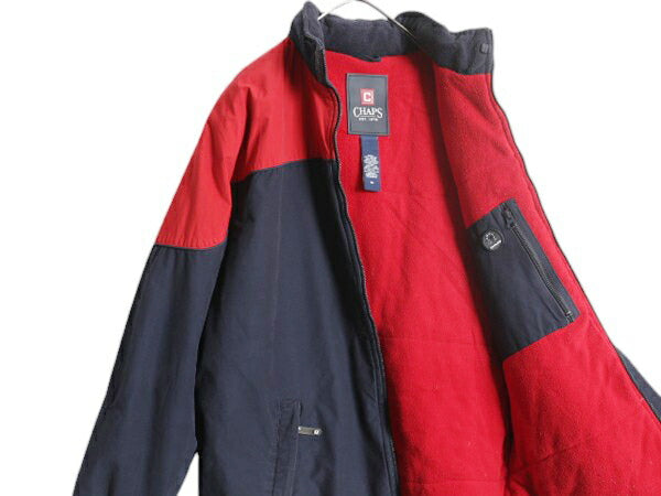 90s チャップス ラルフローレン 中綿 ジャケット メンズ M / オールド ポロ フリース ライナー付き ハーフ コート フルジップ ジャンパー