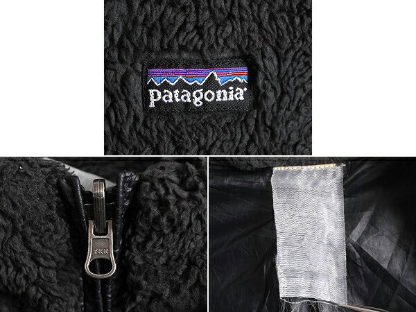 パタゴニア ロスロボス リバーシブル ベスト レディース S 程 アウトドア Patagonia 毛長 パイル ボア フリース ナイロン 重ね着 前開き 黒