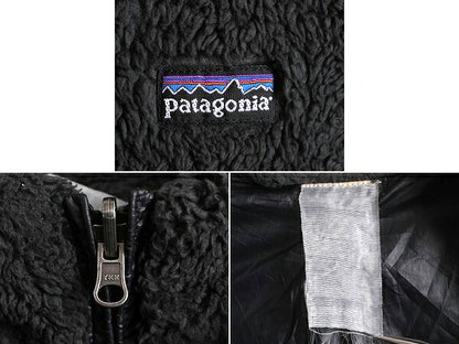 パタゴニア ロスロボス リバーシブル ベスト レディース S 程 アウトドア Patagonia 毛長 パイル ボア フリース ナイロン 重ね着 前開き 黒
