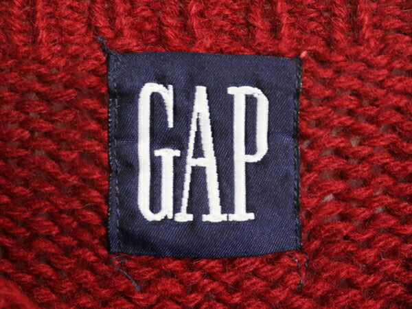 手編み 90s OLD GAP シェットランド ウール デザイン ニット セーター メンズ S 古着 オールド ハンドメイド ドッグ 絵柄 犬 ノルディック
