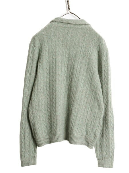 00s LAUREN ラルフローレン ショールカラー ケーブル ニット セーター レディース XL 古着 オールド ポロ ウール アンゴラ ラビット ヘアー