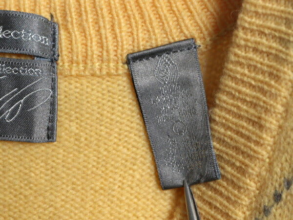 90s LORD&TAYLOR アーガイル ニット ベスト メンズ L レディース XL 程/ オールド Vネック ラム ウール セーター 重ね着 総柄 マルチカラー