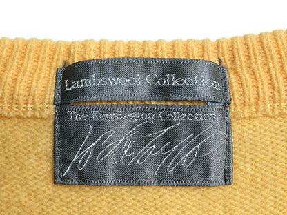 90s LORD&TAYLOR アーガイル ニット ベスト メンズ L レディース XL 程/ オールド Vネック ラム ウール セーター 重ね着 総柄 マルチカラー