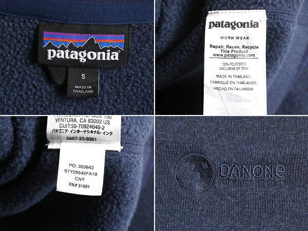 18年製 パタゴニア ベターセーター ジャケット レディース S 古着 Patagonia アウトドア フリース フルジップ ハイネック ブルゾン 企業 紺