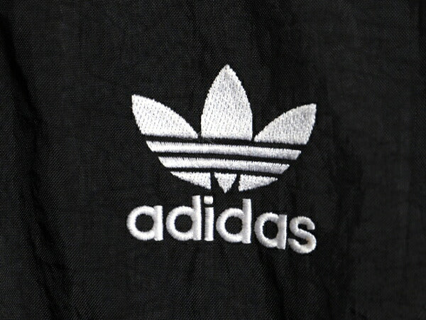 90s アディダス 中綿 ナイロン パーカー ジャケット メンズ M 古着 adidas オールド ジャンパー ウォームアップ 3ライン 中綿 ライナー 黒