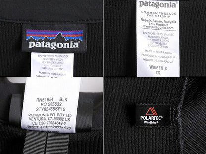 15年製 パタゴニア アズ ハイブリッド ジャケット レディース XS Patagonia アウトドア ソフトシェル フリース ライナー付き ジャンパー 黒