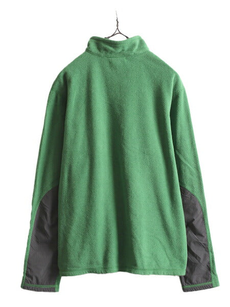ノースフェイス フリース Tシャツ メンズ M / The North Face アウトドア ナイロン切替 ロンT ハイネック ハーフジップ ポケット付き 薄手