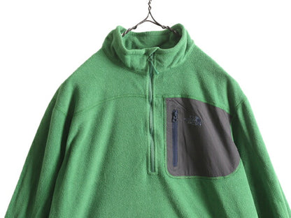 ノースフェイス フリース Tシャツ メンズ M / The North Face アウトドア ナイロン切替 ロンT ハイネック ハーフジップ ポケット付き 薄手