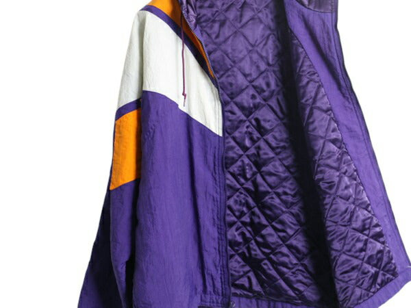 90s リーボック 中綿 ナイロン パーカー ジャケット メンズ S オールド REEBOK ジャンパー ウォームアップ キルティング ライナー ロゴ切替