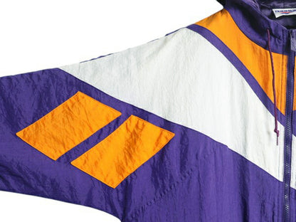 90s リーボック 中綿 ナイロン パーカー ジャケット メンズ S オールド REEBOK ジャンパー ウォームアップ キルティング ライナー ロゴ切替
