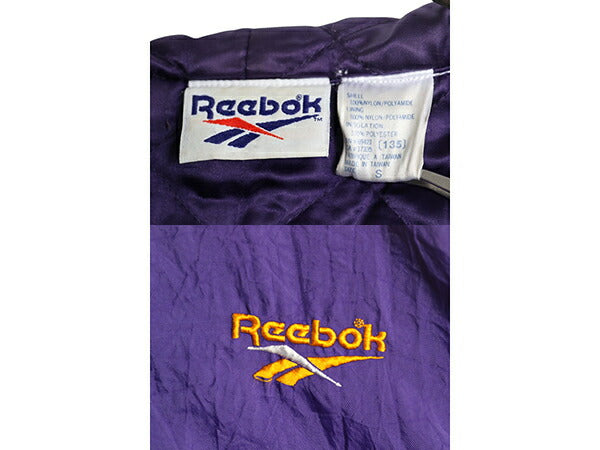 90s リーボック 中綿 ナイロン パーカー ジャケット メンズ S オールド REEBOK ジャンパー ウォームアップ キルティング ライナー ロゴ切替
