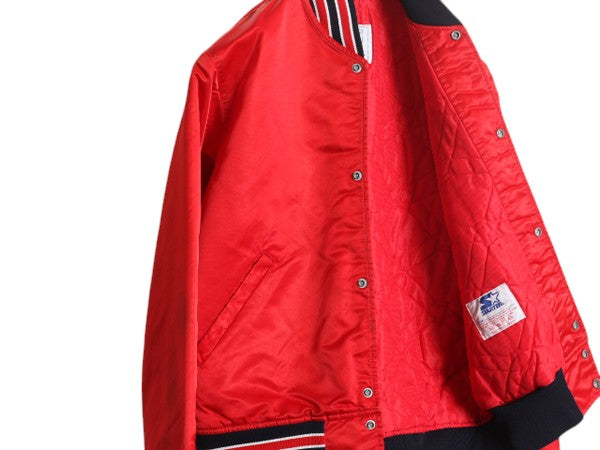 90s MLB オフィシャル スターター カージナルス ナイロン サテン スタジャン メンズ S / オールド 中綿 ジャケット キルティング ライナー