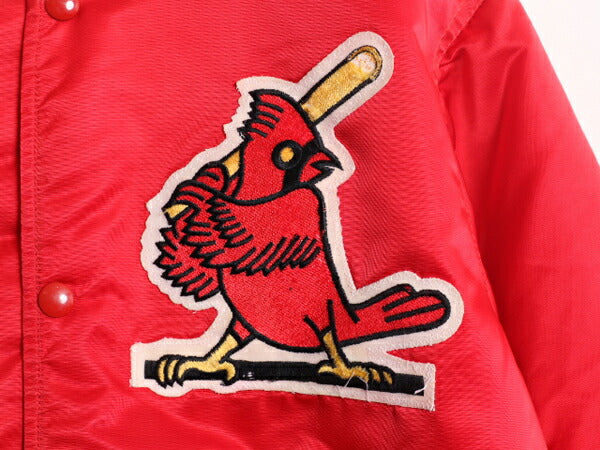 90s MLB オフィシャル スターター カージナルス ナイロン サテン スタジャン メンズ S / オールド 中綿 ジャケット キルティング ライナー
