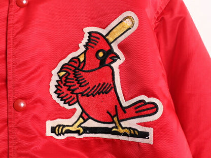 90s MLB オフィシャル スターター カージナルス ナイロン サテン スタジャン メンズ S / オールド 中綿 ジャケット キルティング ライナー