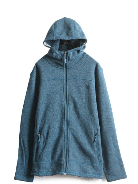 ノースフェイス セーター フリース パーカー ジャケット メンズ L 古着 The North face アウトドア ブルゾン フルジップ ニット ハイネック